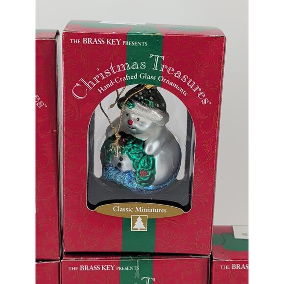 Brass Key Christmas Traditions Classic Miniatures Hand Crafted Snowman Ornaments - Picture 3 of 16
